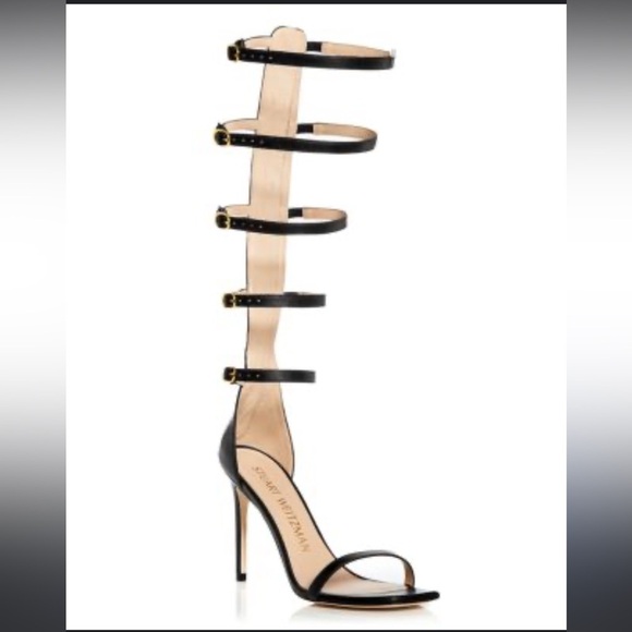 Stuart Weitzman 8 Nudistcurve Black Leather Gladiator Multi-Strap Sandals
NEW - Picture 2 of 6